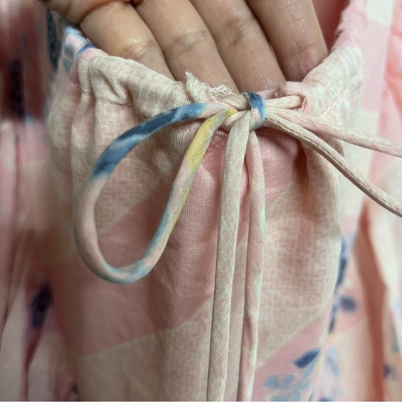 New Free People Stop Time Floral Pink Maxi Tiered Fairy Boho Halter Dress XL - Picture 10 of 14